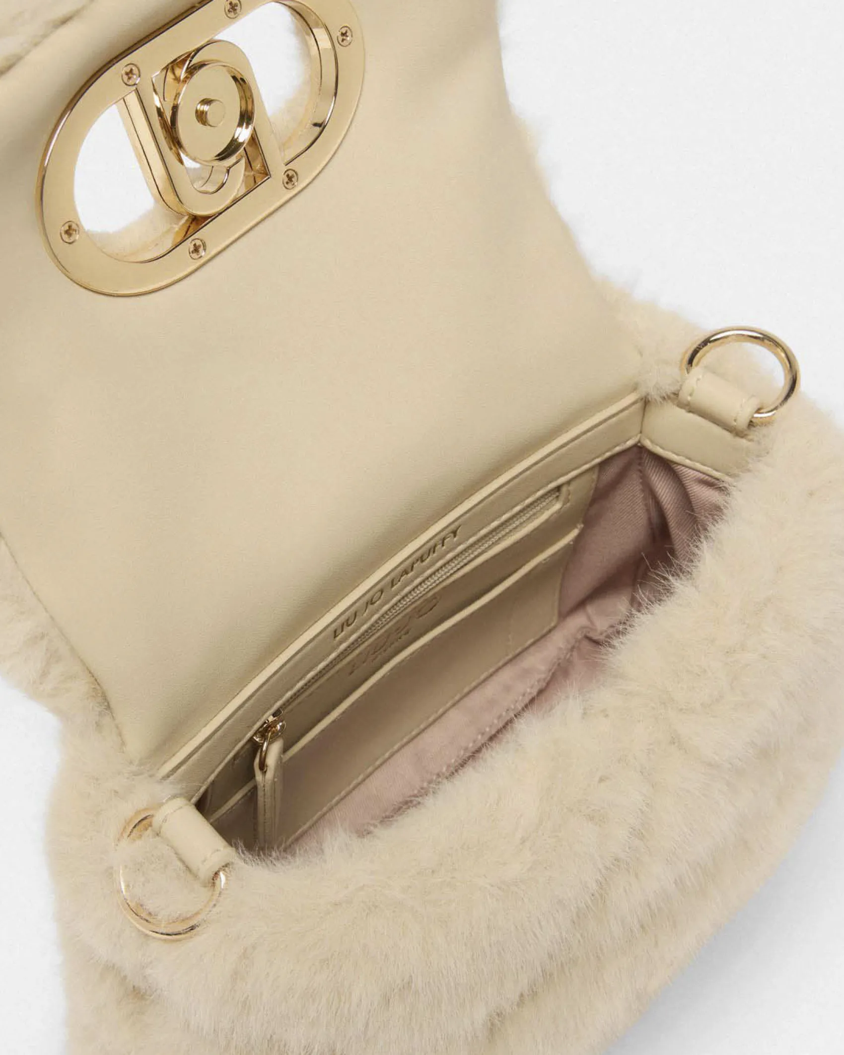Borsa a spalla Liu Jo Accessories sabbia pelliccia sintetica matelassé