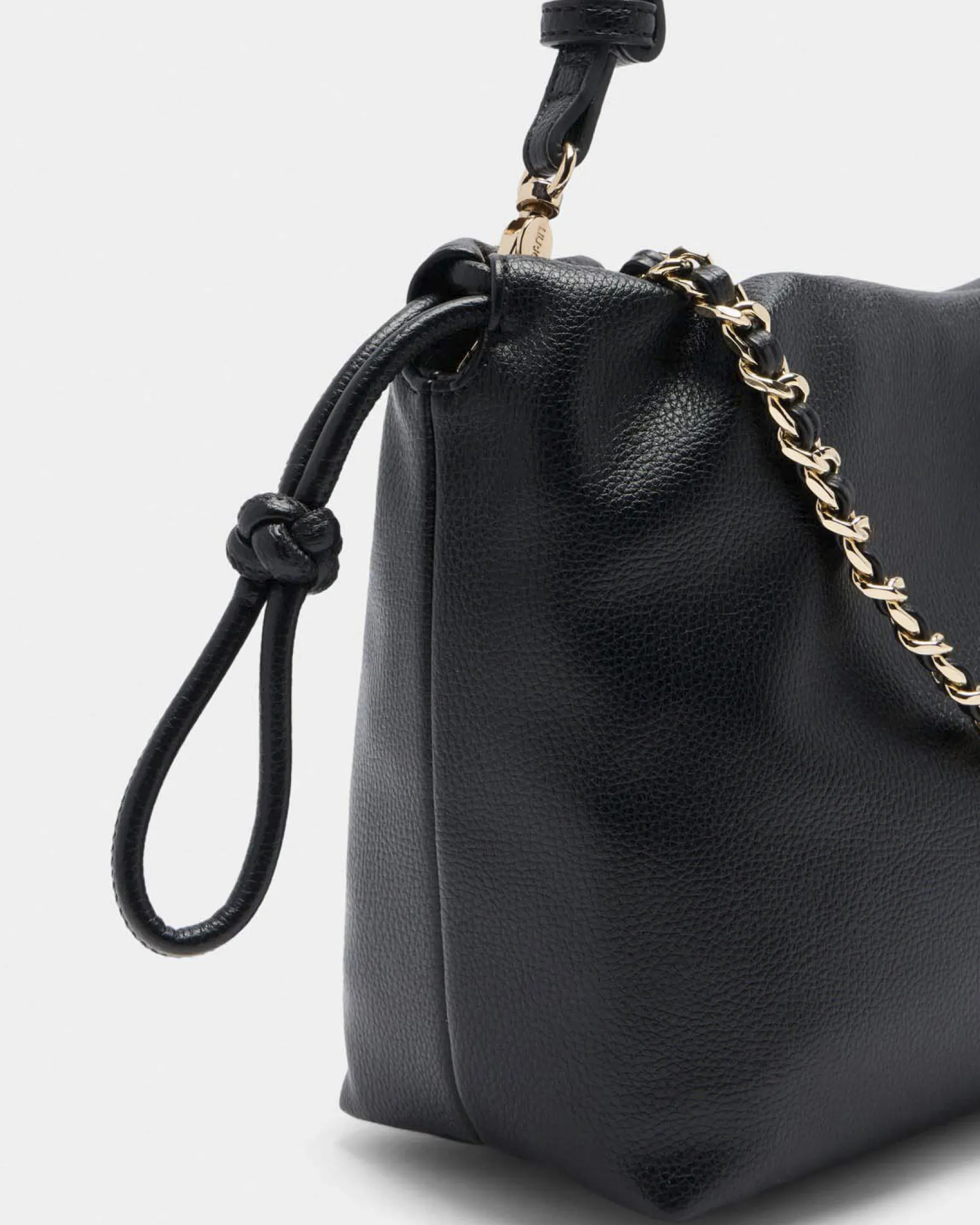 Borsa a spalla Liu Jo Accessories nera effetto bottalato con catena