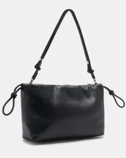 Borsa a spalla Liu Jo Accessories nera effetto bottalato con catena