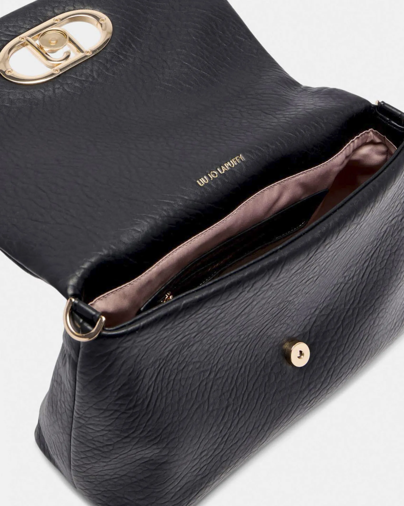 Borsa a spalla Liu Jo Accessories nera con catena in rilievo