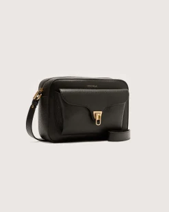 Borsa a tracolla bordeaux Coccinelle Beat Soft Large in pelle con tasca esterna e chiusura a girello