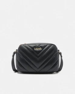 Borsa a tracolla Liu Jo Accessories nera con motivo in rilievo