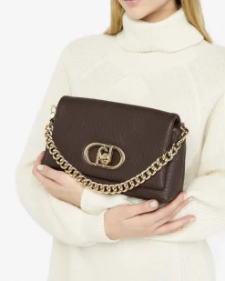 Borsa a tracolla Liu Jo Accessories marrone con catena e rilievo