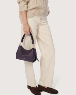 Borsa Coccinelle Boheme Small in pelle nera con manico intrecciato