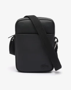 Borsa Lacoste a tracolla piccola nera in micro piqué