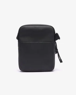 Borsa Lacoste a tracolla media nera in micro piqué