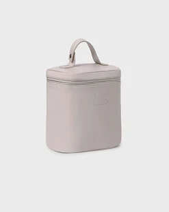 Borsa termica beige in similpelle con manico e nuvoletta