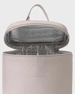 Borsa termica beige in similpelle con manico e nuvoletta