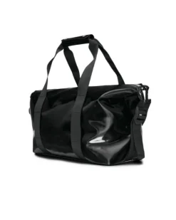 Borsa Weekend small nera effetto lucido con doppio manico e tracolla rimovibile