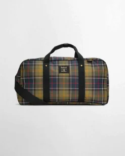 Borsone da viaggio Barbour in tessuto tartan check