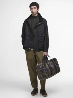 Borsone da viaggio Barbour in tessuto tartan check