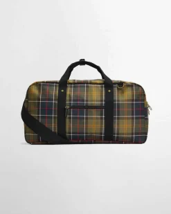 Borsone da viaggio Barbour in tessuto tartan check