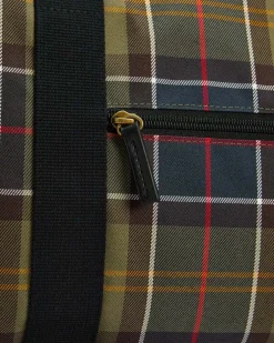 Borsone da viaggio Barbour in tessuto tartan check