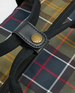 Borsone da viaggio Barbour in tessuto tartan check