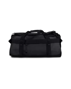 Borsone da viaggio Duffel Bag Rains nero in tessuto tecnico impermeabile effetto gommato