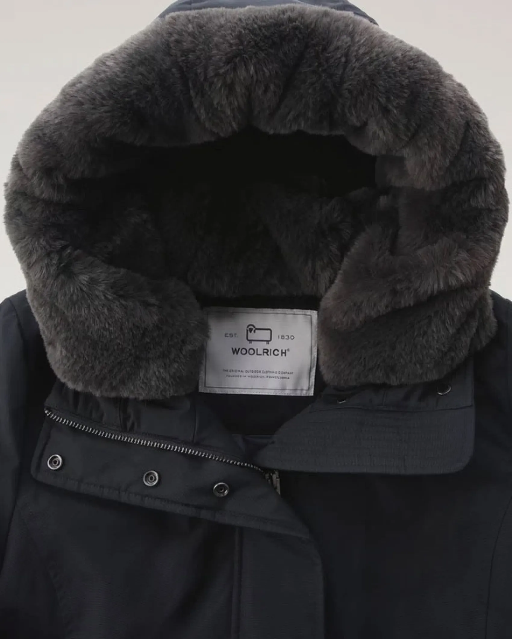 Boulder Parka blu con fodera interna al cappuccio in ecopelliccia tono su tono