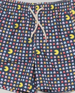 Boxer mare blu Jean Lighting con stampa Pac-Man© multicolor