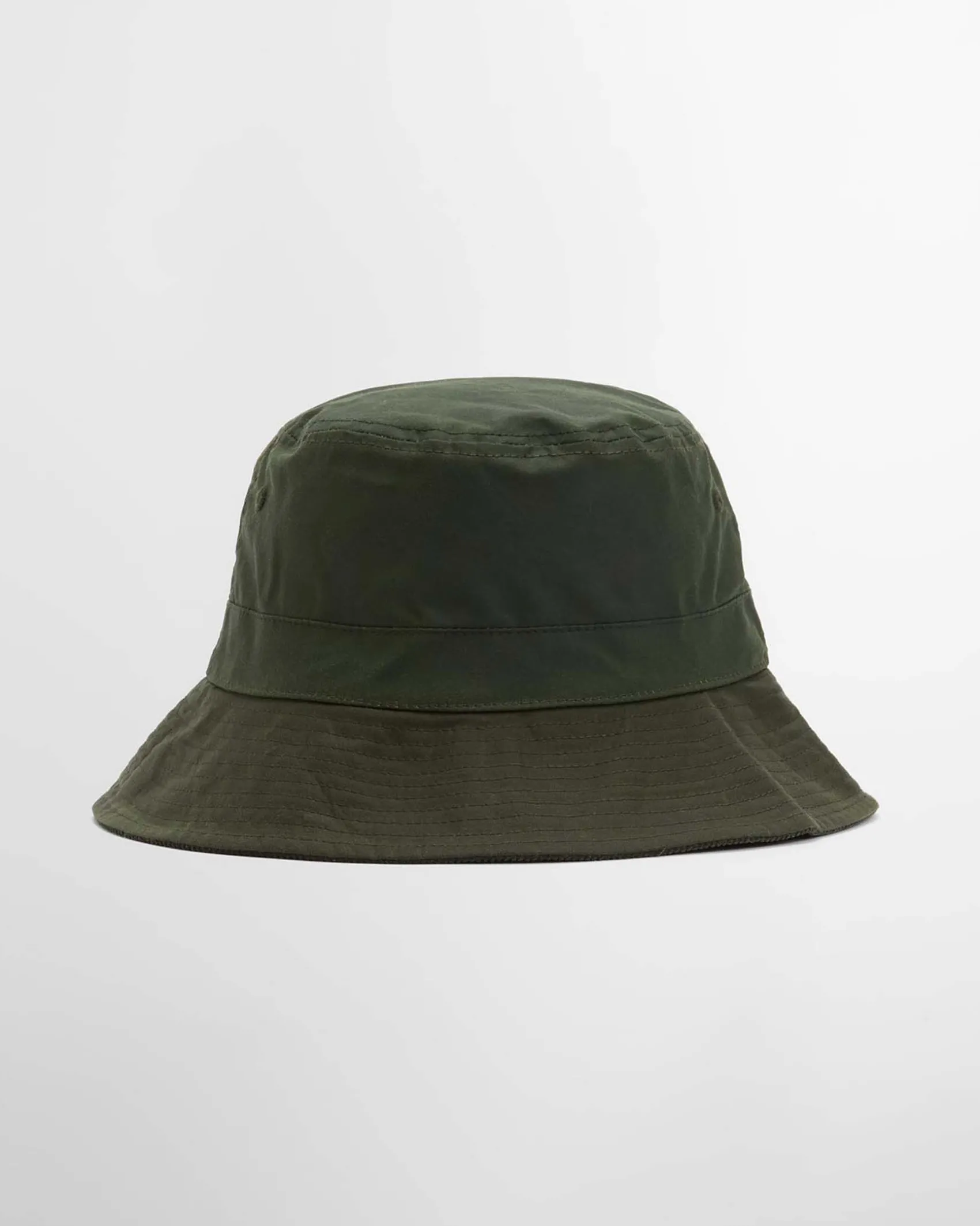 Bucket hat Brackley Barbour verde oliva in cotone cerato color block con cordini