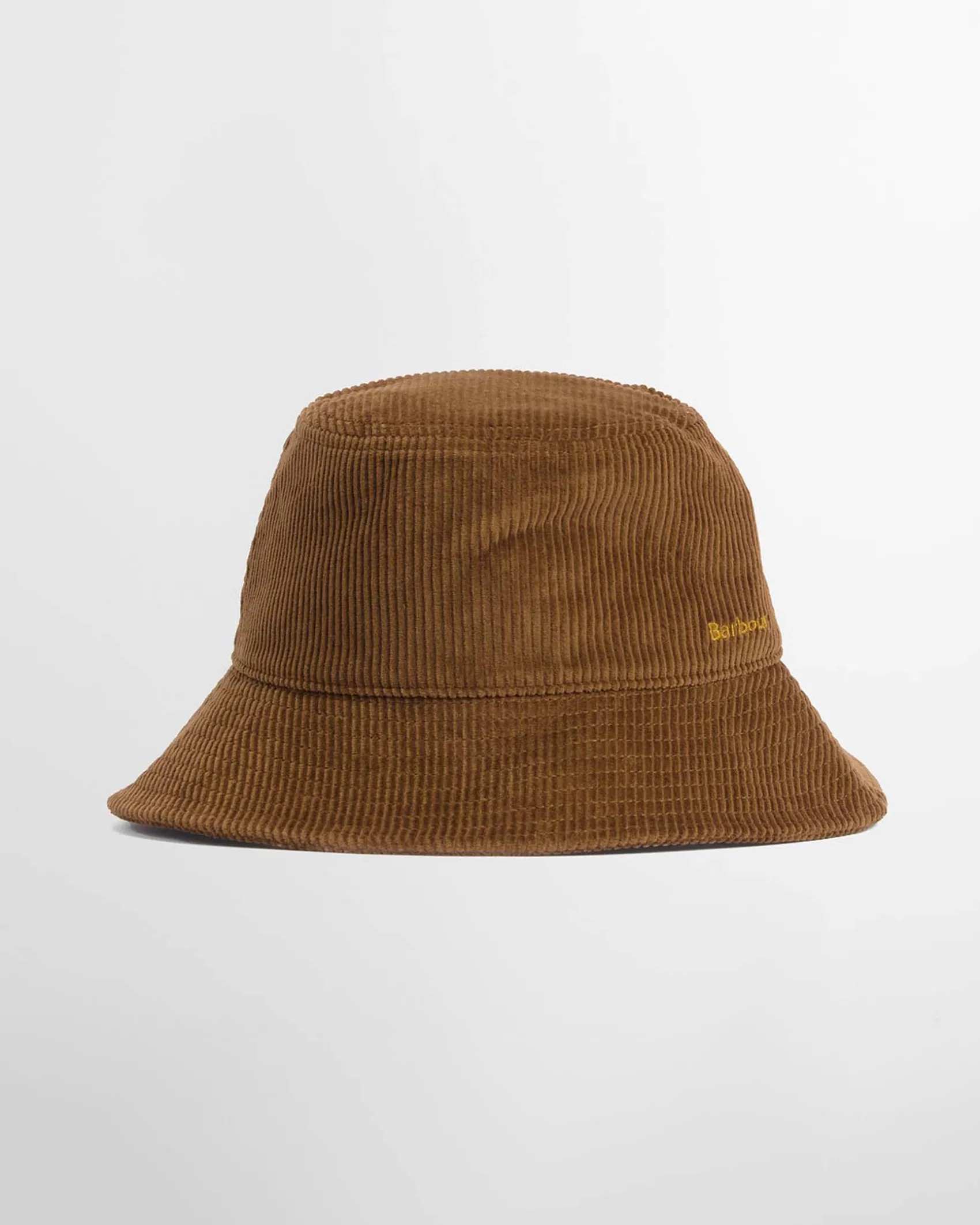 Bucket hat Ebberstone Barbour color cammello in velluto a coste