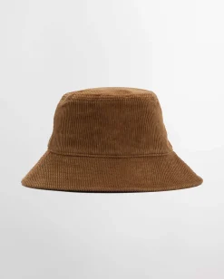 Bucket hat Ebberstone Barbour color cammello in velluto a coste