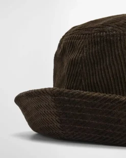 Bucket hat Ebberstone Barbour verde scuro in velluto a coste