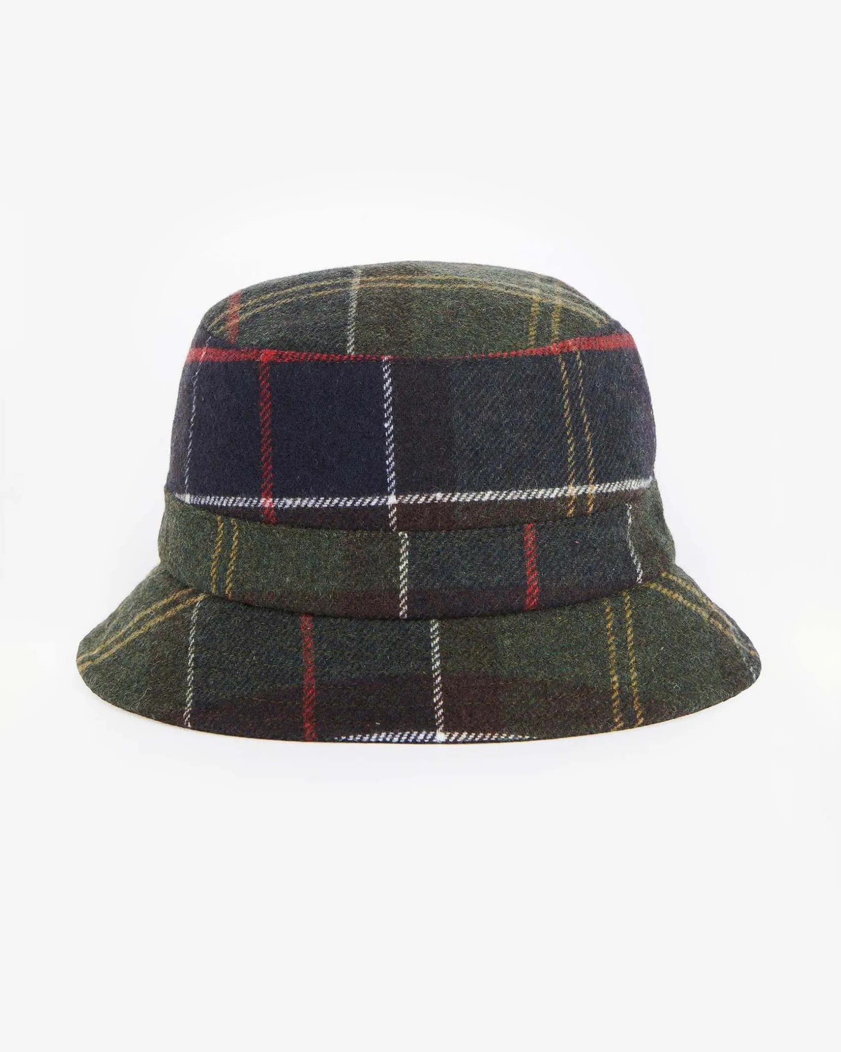 Bucket hat Heidi Barbour verde a fantasia tartan in misto lana