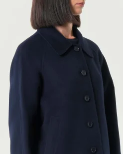Caban blu Emme Marella in panno double con colletto a camicia