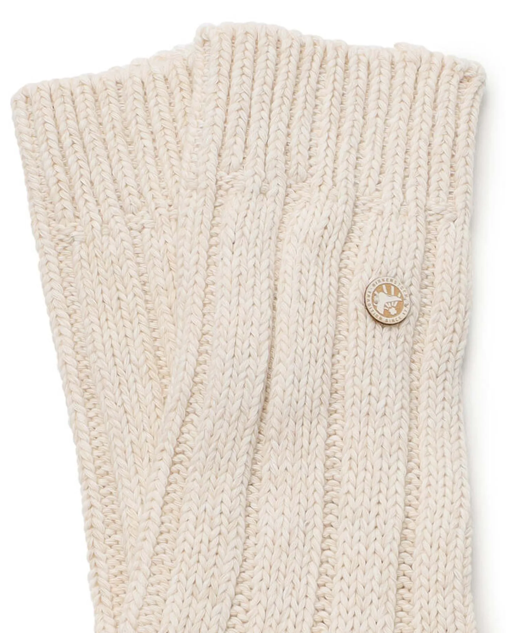 Calzettoni corti color latte in misto cotone a coste