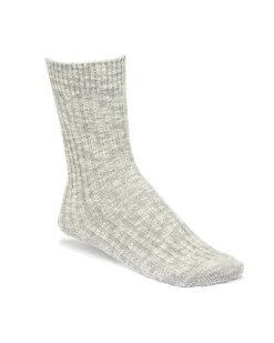 Calzettoni corti in misto cotone grigio chiaro a coste