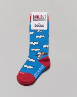 Calzini MC2 Saint Barth blu royal e rossi in fantasia Snoopy