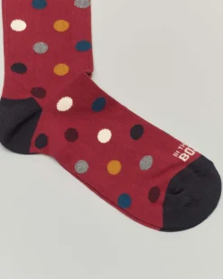 Calzino lungo coccio in fantasia pois multicolor
