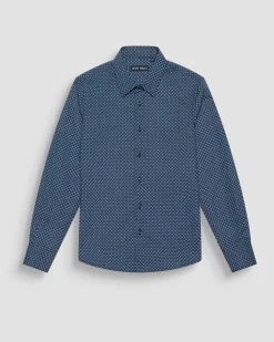 Camicia Antony Morato in cotone blu in microfantasia