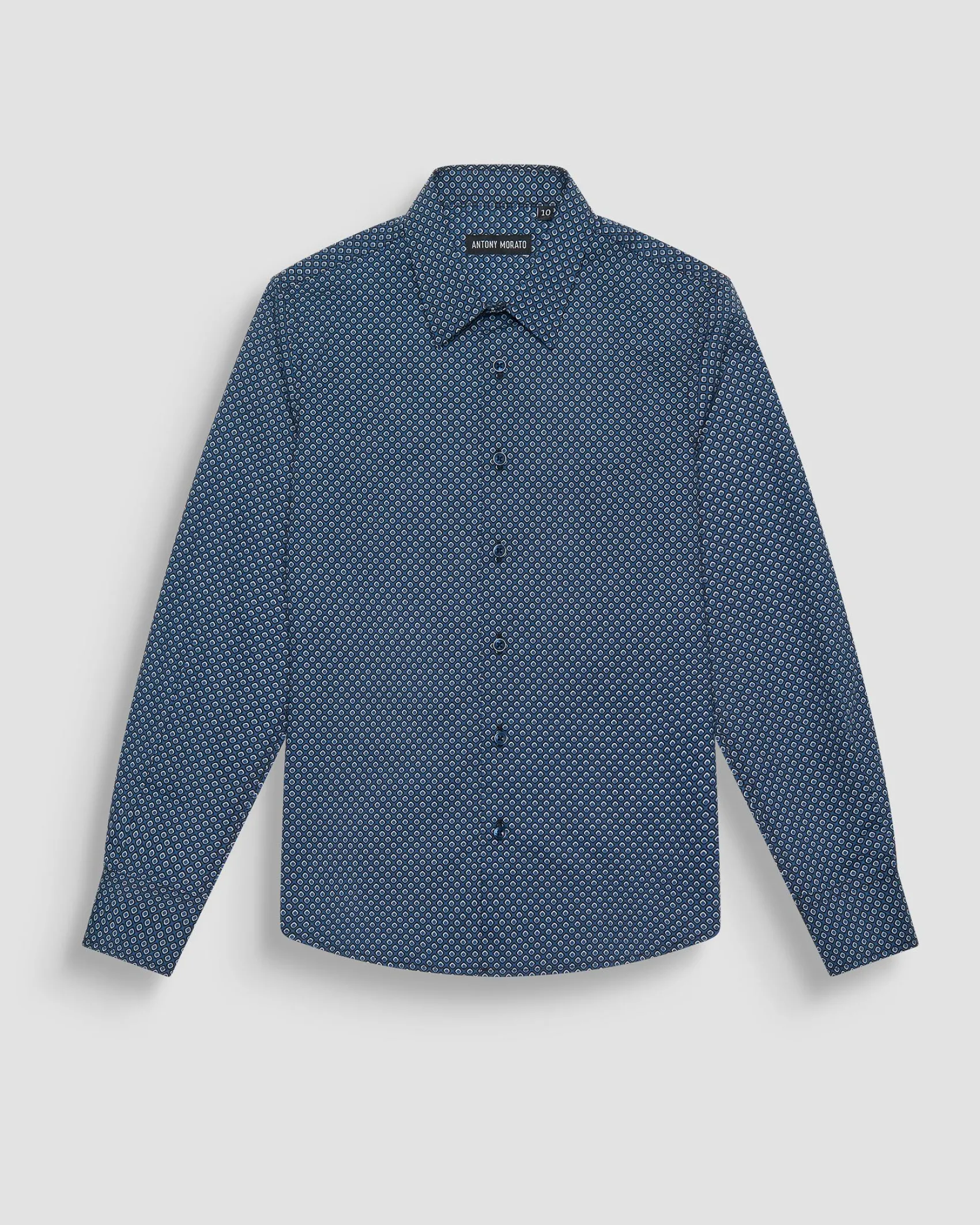 Camicia Antony Morato in cotone blu in microfantasia