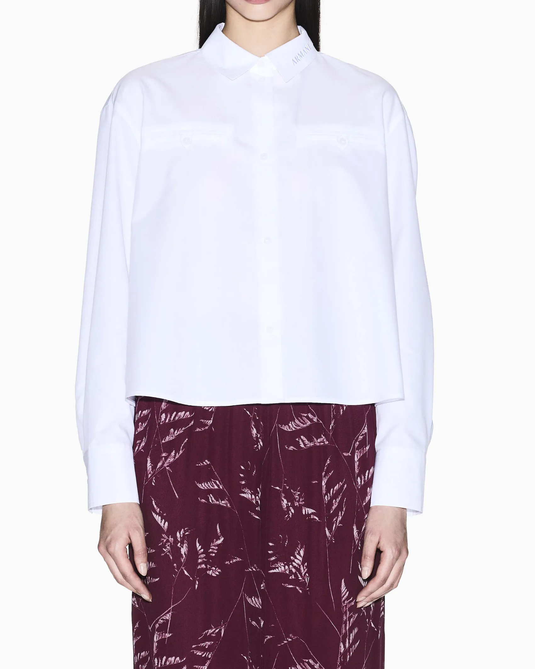 Camicia Armani Exchange bianca in misto cotone