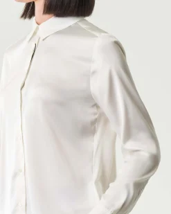 Camicia bianca Emme Marella in raso stretch con colletto classico