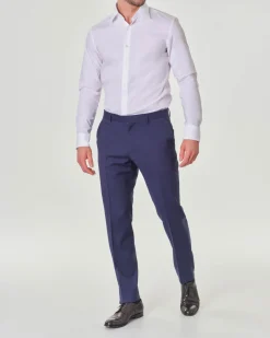 Camicia bianca Hank in popeline di cotone stretch con colletto Kent