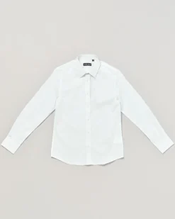 Camicia bianca in popeline di cotone stretch