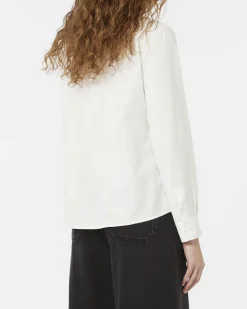 Camicia bianca Weekend Max Mara in Oxford di cotone con logo ricamato sul fondo