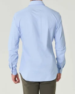 Camicia celeste tinta unita in tessuto tecnico active tailor fit