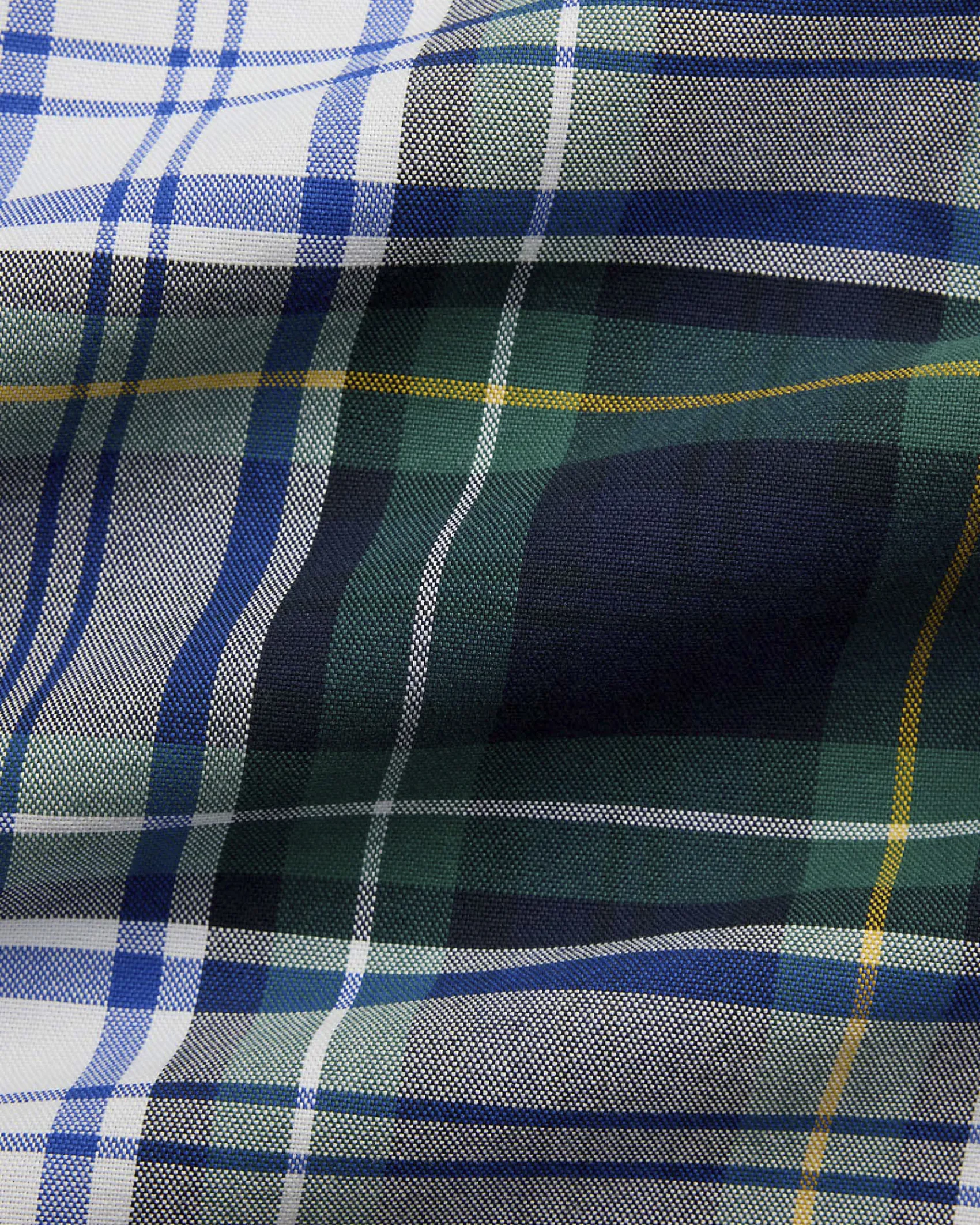 Camicia custom-fit Polo Ralph Lauren in Oxford check verde e blu con colletto button-down e taschino