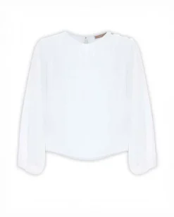Camicia Kocca bianca in crepe con maniche baloon