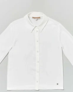 Camicia Kocca bianca in tessuto crêpe con cravatta abbinata tono su tono