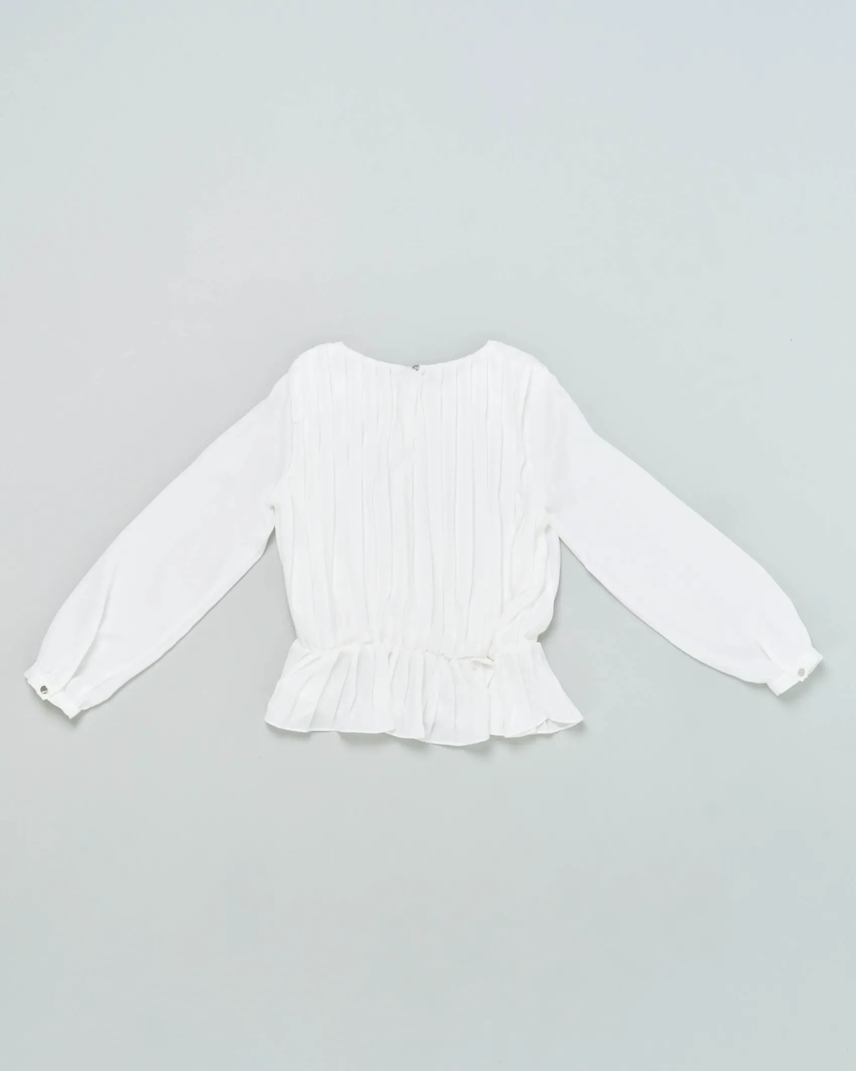 Camicia Kocca bianca plissè con vita elasticizzata