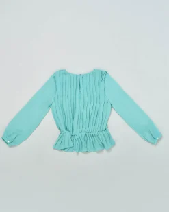 Camicia Kocca turchese plissè con vita elasticizzata