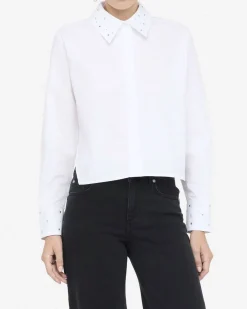Camicia Liu Jo bianca in cotone con dettagli gioiello