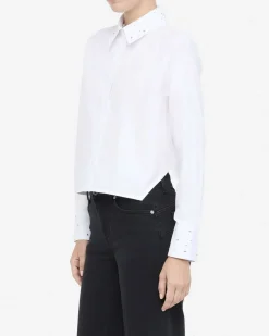 Camicia Liu Jo bianca in cotone con dettagli gioiello