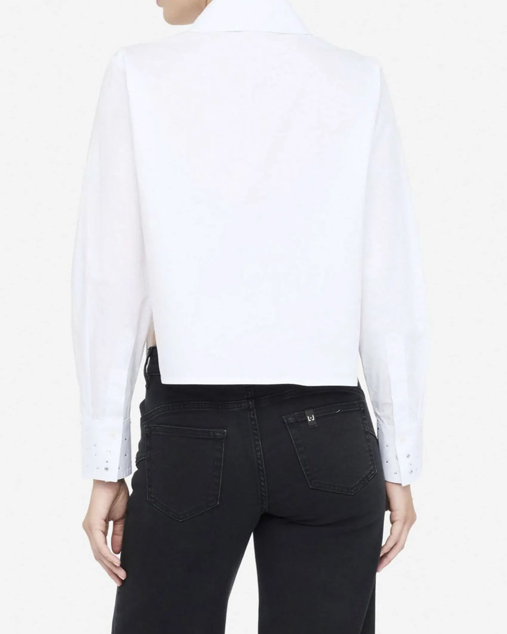 Camicia Liu Jo bianca in cotone con dettagli gioiello