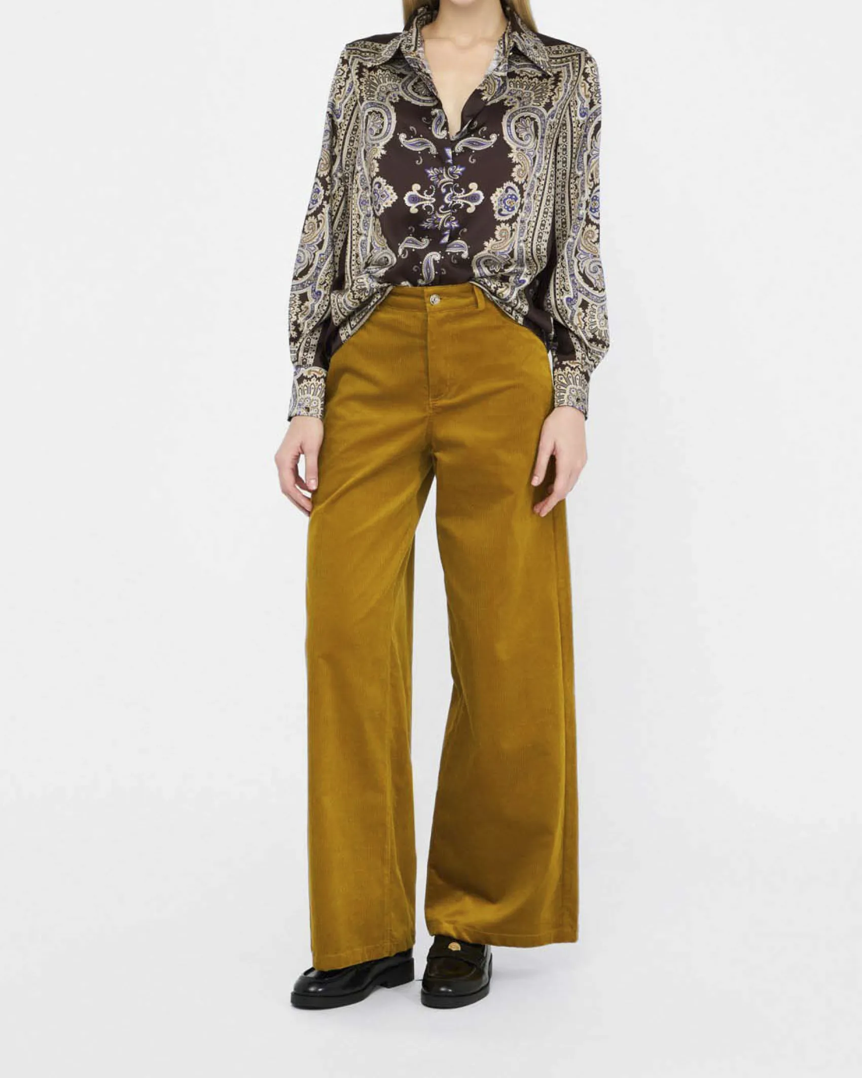 Camicia Liu Jo Jeans bordeaux in viscosa con stampa paisley