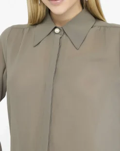Camicia Liu Jo militare in georgette con bottone gioiello