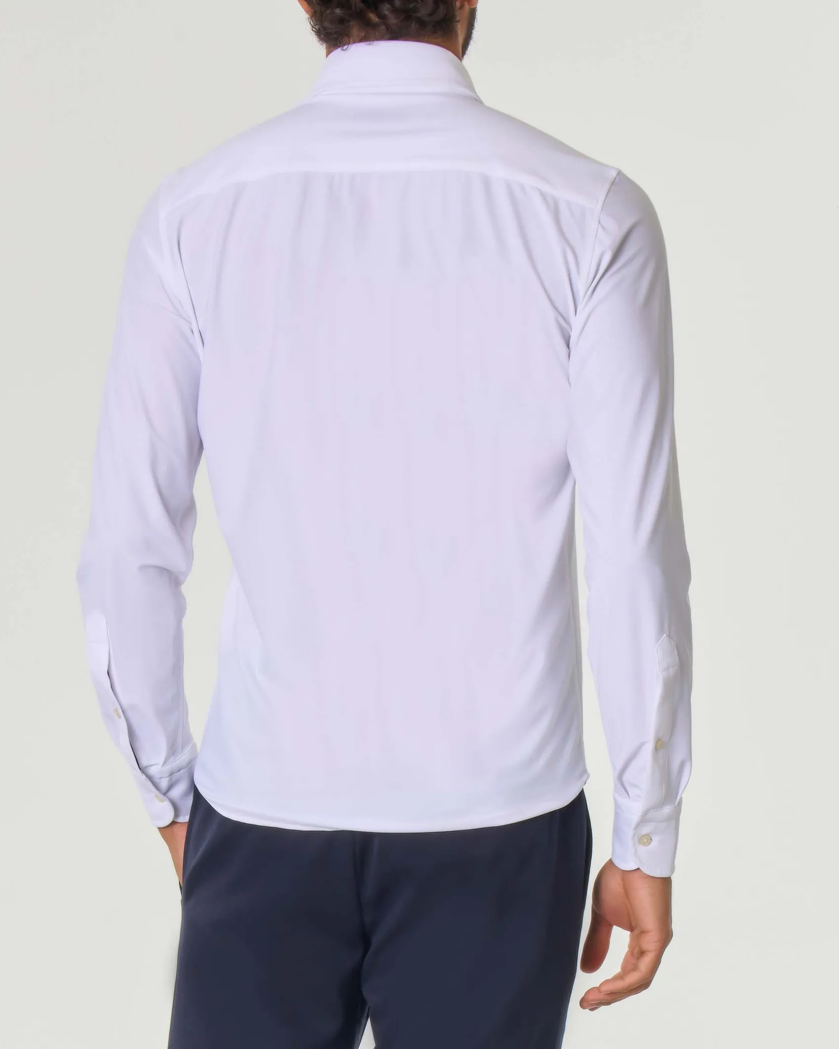 Camicia Pellizzari bianca in tessuto tecnico hyper comfort simil popeline